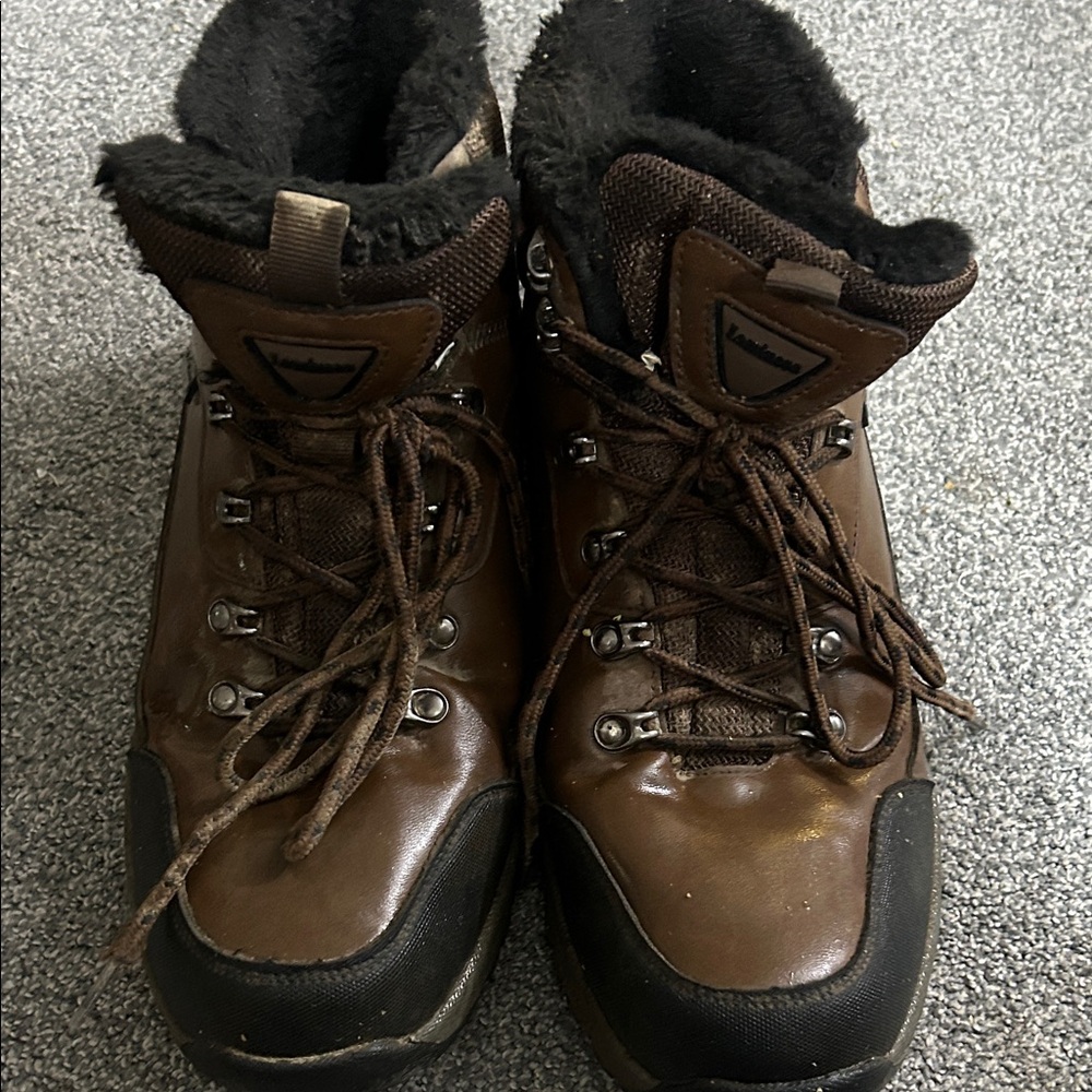 Brown Hiking Boots with Black Accents